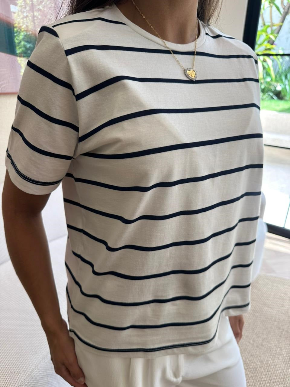 Tee Malha Ombreira Listrado