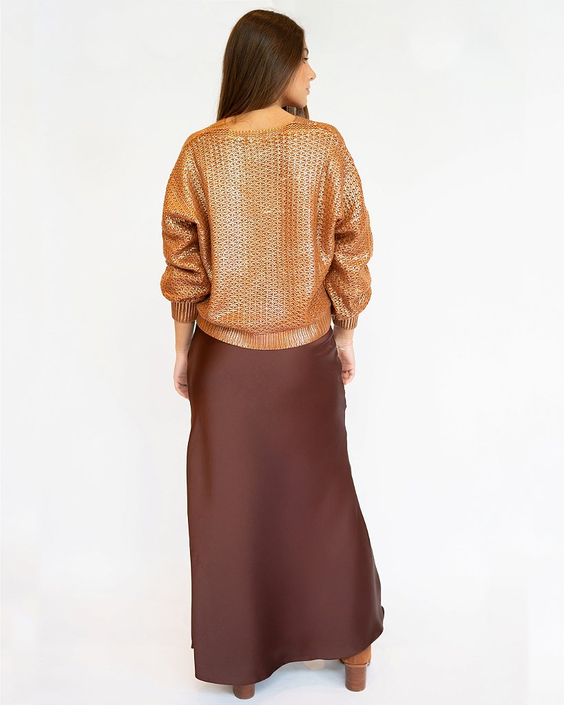 Casaqueto tricot Shine Cobre