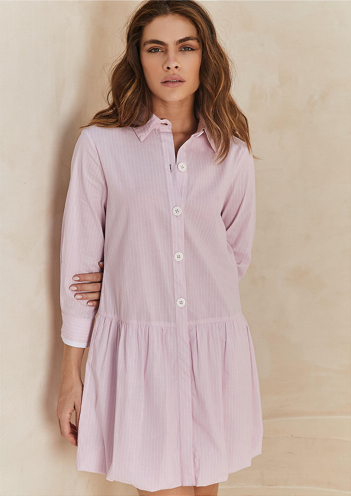 Vestido Tricoline Fefe Rosa