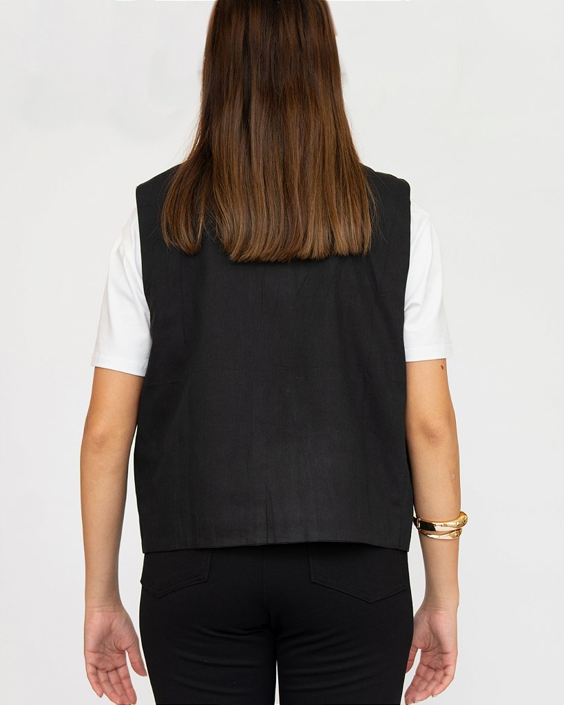 Colete Organic Boho Preto