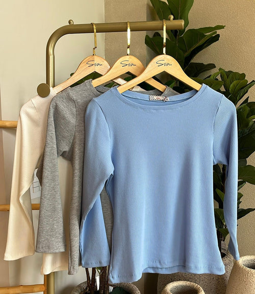 Blusa Rib Bateau Azul