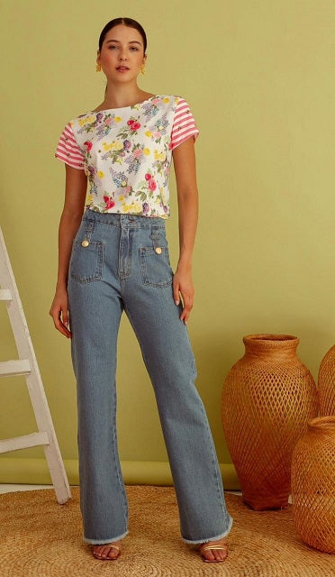 Calça Denim Clara Navy