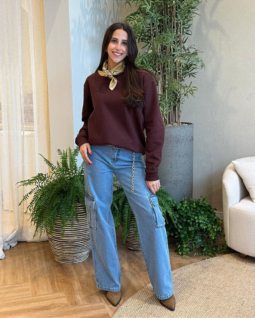 Calça Jeans Cargo