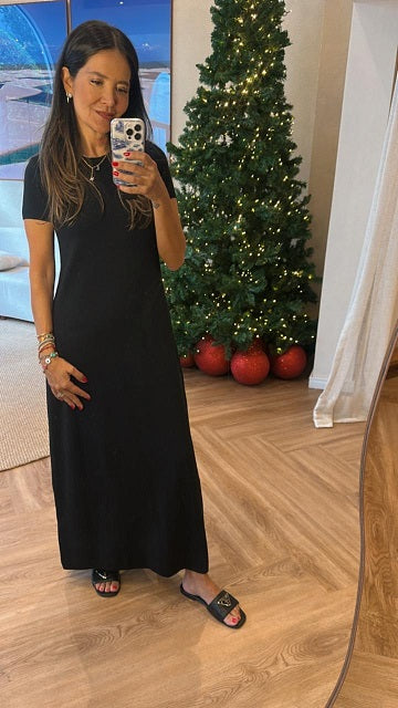 Vestido Tricot Preto Cruise