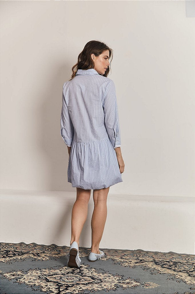 Vestido Tricoline Fefe Azul