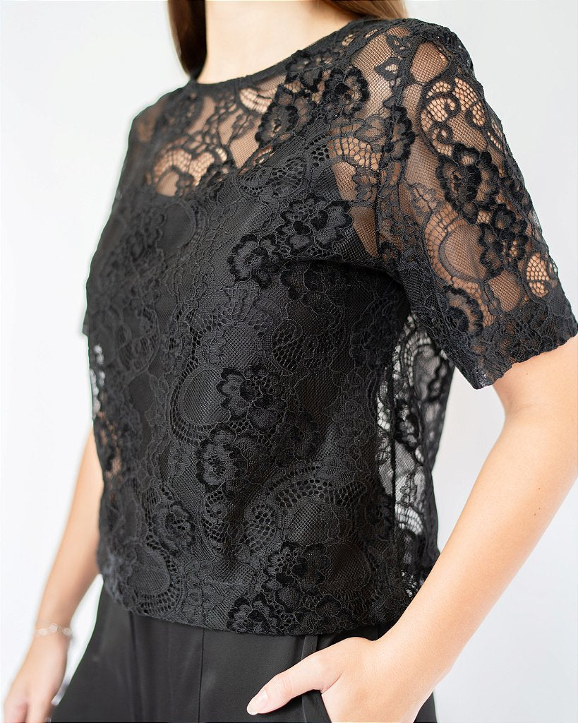 Blusa renda Siena Preta