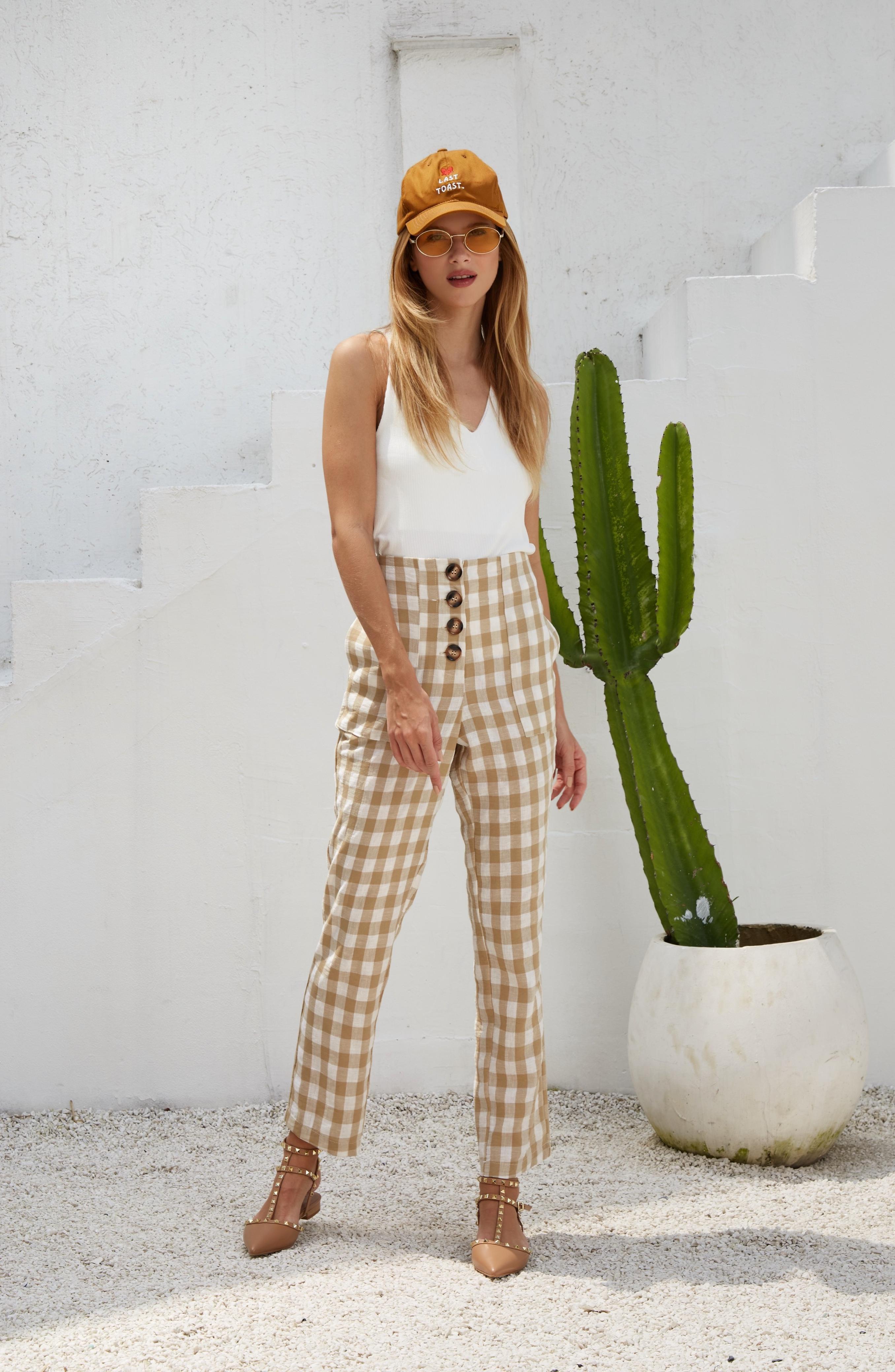 Calça vichy stripe BEGE