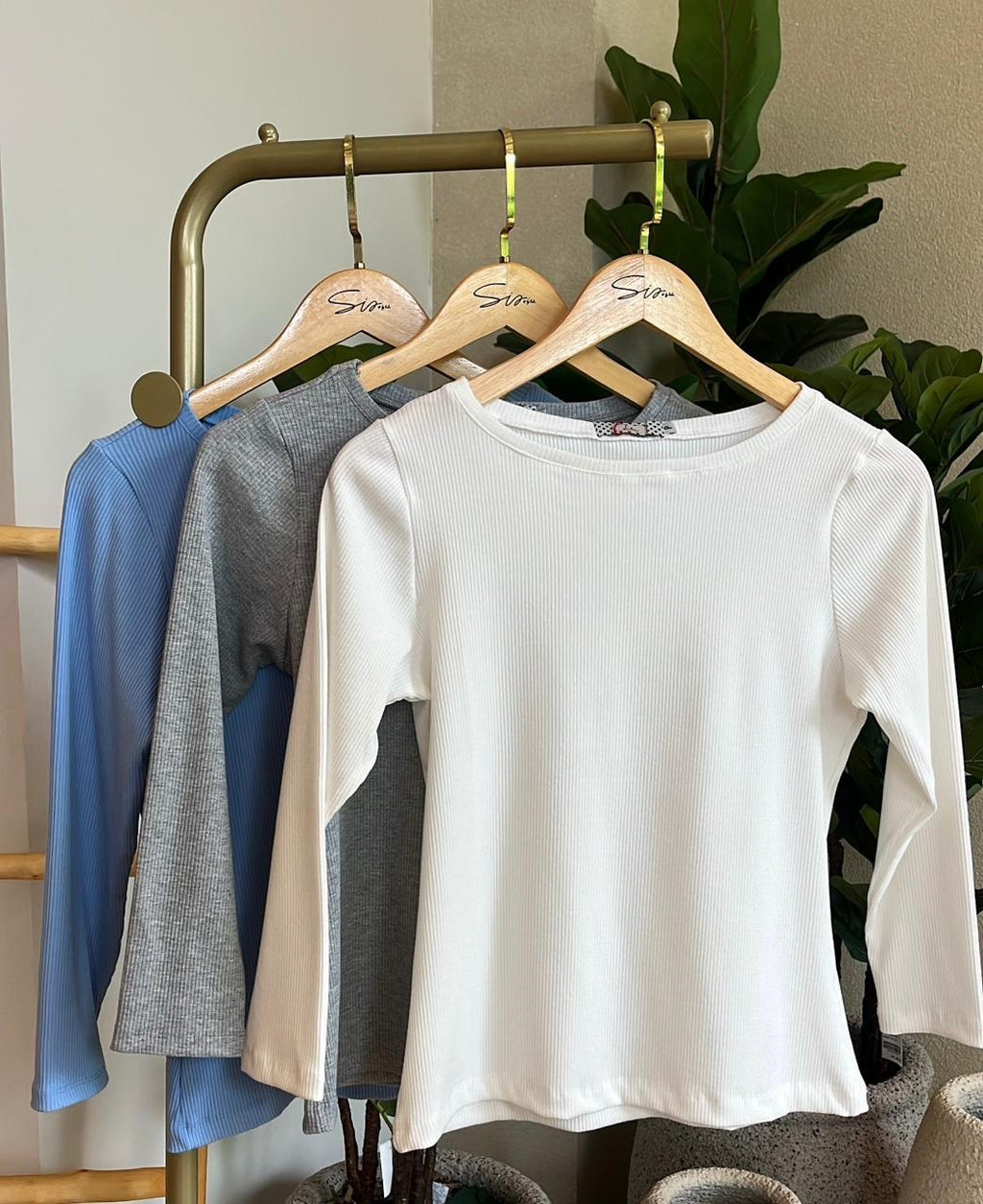 Blusa Rib Bateau Off White