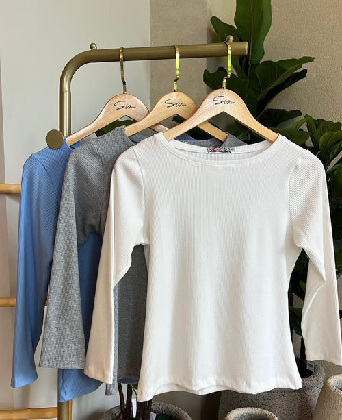 Blusa Rib Bateau Off White
