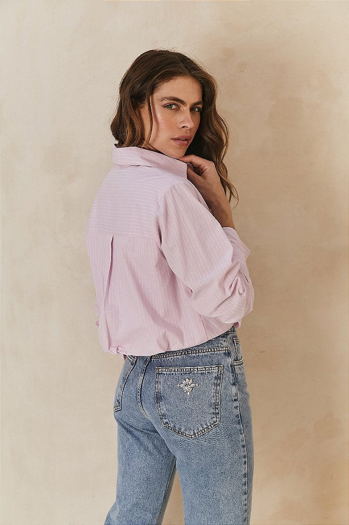 Camisa tricoline Fefe Rosa