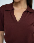 Blusa Tricot Polo Clean Vinho