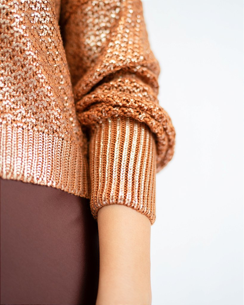 Casaqueto tricot Shine Cobre