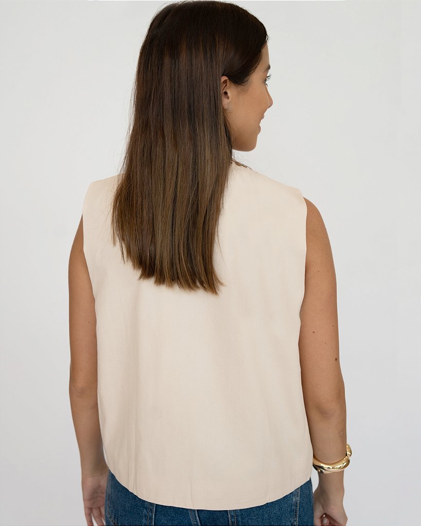 Colete Organic Boho Marrom