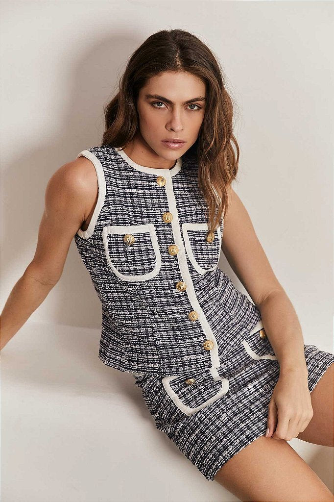 Saia Tweed L'amour Azul
