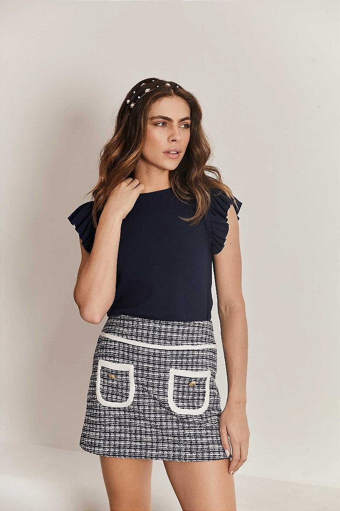 Saia Tweed L'amour Azul