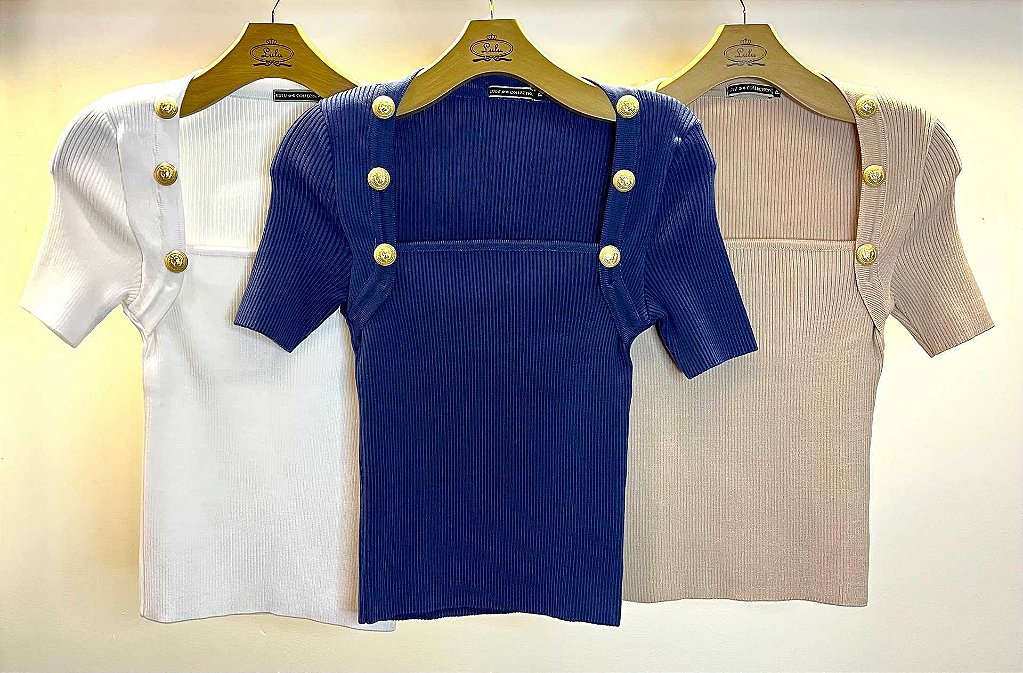 Blusa Tricot Balmain Azul