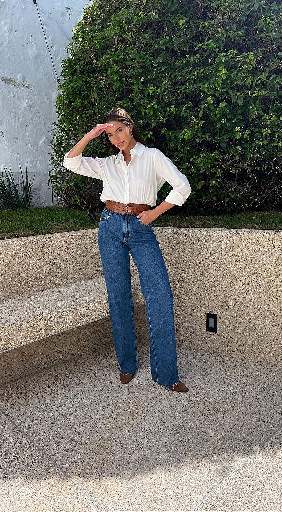 Calça jeans wide leg